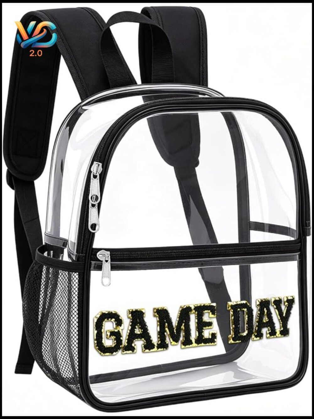 Small Clear PVC Backpack Stadium Approved Game Day Concert Travel Work